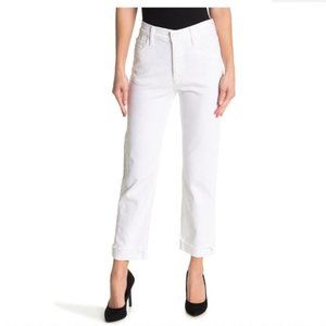 MOTHER The Scrapper Cuff Ankle Fray White Jeans 25 NWOT